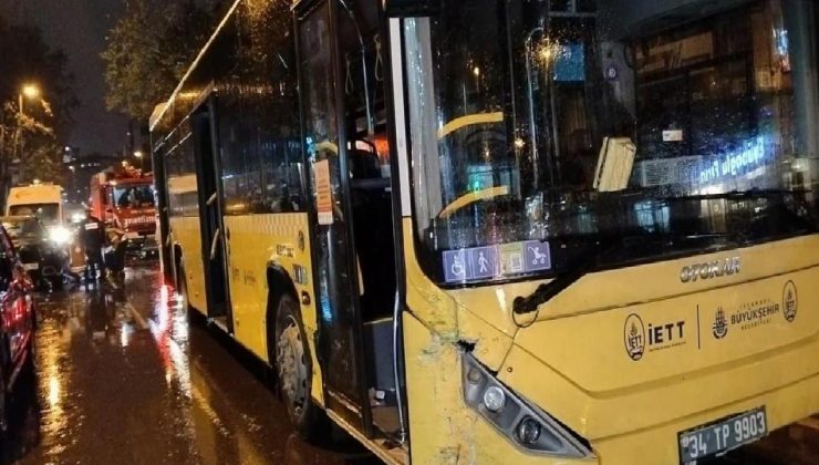 İETT otobüsü araca çarptı: 1 yaralı
