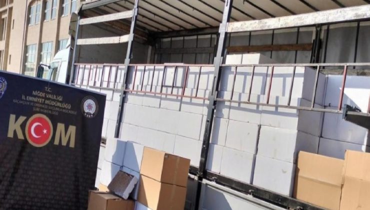 Niğde’de 5 milyon 400 bin dolu makaron ele geçirildi