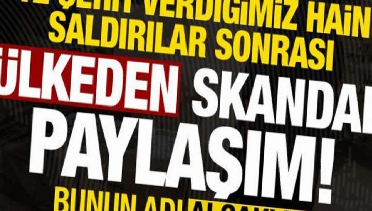 12 şehit verdiğimiz hain taarruzlardan çabucak sonra ülkeden skandal paylaşım!