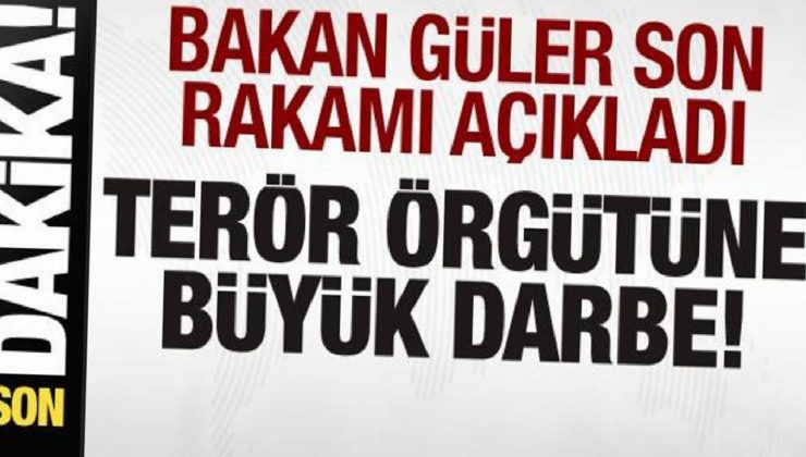 Bakan Güler son sayısı açıkladı! Terör örgütüne büyük darbe!