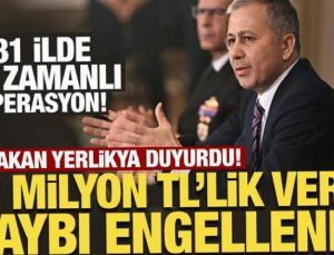 Bakan Yerlikaya: Operasyonlarla 37 milyon TL’lik vergi kaybı engellendi