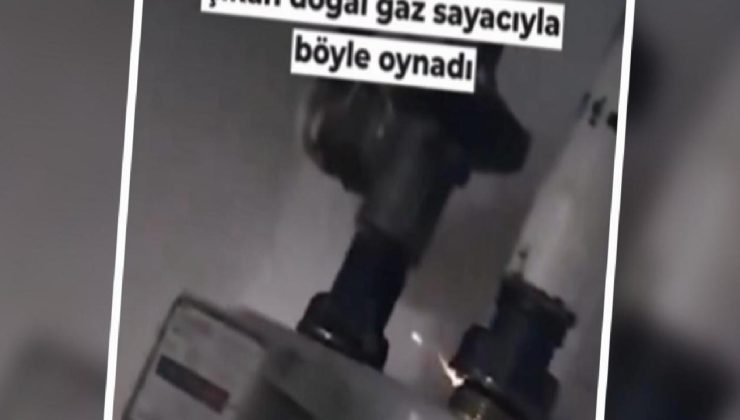 Doğal gaz sayacıyla tehlikeli oyun: Çıkan kıvılcımlara aldırmadılar!