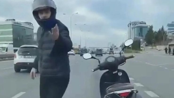 İstanbul’da motosikletli magandalar bebekli ailenin aracına saldırdı