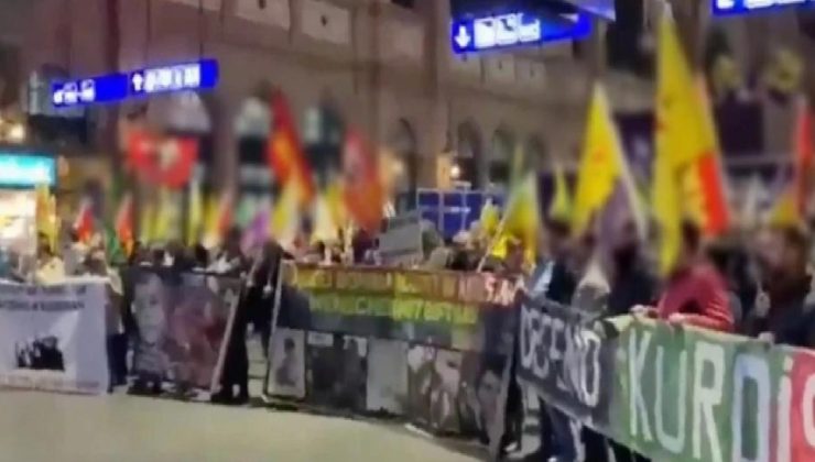 PKK paçavralarıyla Türkiye protestosu